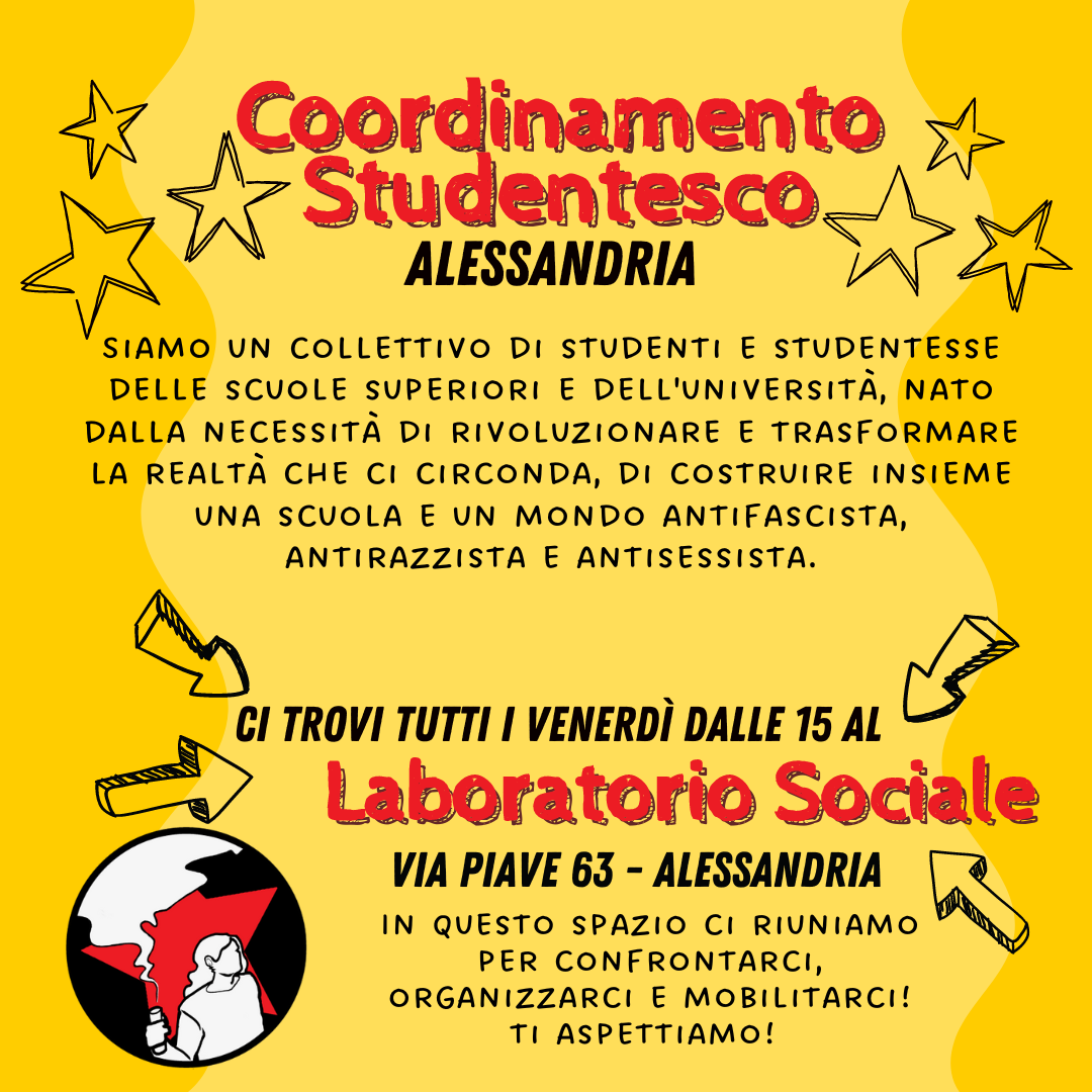 Nella foto - Laboratorio Sociale Alessandria